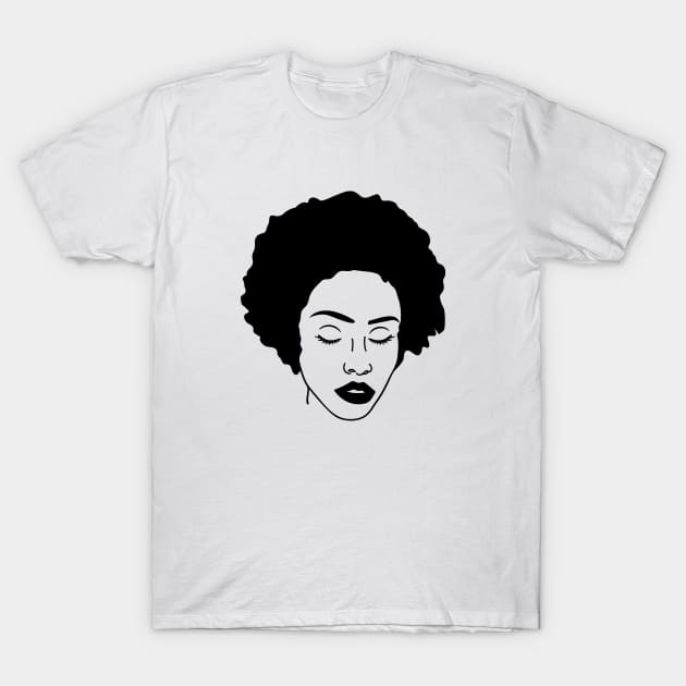 Woman with Curly Natural Afro Hair T-Shirt by Isabelledesign